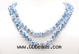 GMN8002 18 - 36 inches 8mm, 10mm blue Tibetan agate 54, 108 beads mala necklaces