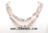 GMN8003 18 - 36 inches 8mm, 10mm grey banded agate 54, 108 beads mala necklaces