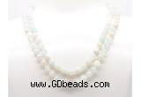 GMN8004 18 - 36 inches 8mm, 10mm sea blue banded agate 54, 108 beads mala necklaces