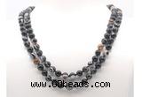 GMN8011 18 - 36 inches 8mm, 10mm black banded agate 54, 108 beads mala necklaces