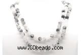 GMN8020 18 - 36 inches 8mm, 10mm black rutilated quartz 54, 108 beads mala necklaces