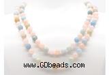 GMN8021 18 - 36 inches 8mm, 10mm morganite 54, 108 beads mala necklaces