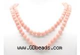 GMN8036 18 - 36 inches 8mm, 10mm Chinese pink opal 54, 108 beads mala necklaces