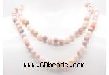 GMN8037 18 - 36 inches 8mm, 10mm natural pink opal 54, 108 beads mala necklaces