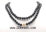 GMN8046 18 - 36 inches 8mm, 10mm black obsidian 54, 108 beads mala necklaces