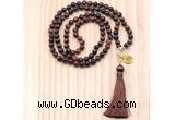 GMN8210 18 - 36 inches 8mm red tiger eye 54, 108 beads mala necklace with tassel