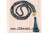 GMN8215 18 - 36 inches 8mm kambaba jasper 54, 108 beads mala necklace with tassel