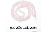 GMN8400 8mm, 10mm rose quartz 27, 54, 108 beads mala necklace with tassel