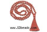 GMN8416 8mm, 10mm red jasper 27, 54, 108 beads mala necklace with tassel