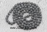 GMN917 Hand-knotted 8mm, 10mm matte black labradorite 108 beads mala necklaces