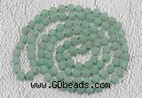 GMN922 Hand-knotted 8mm, 10mm matte green aventurine 108 beads mala necklaces