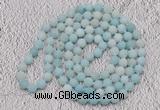 GMN924 Hand-knotted 8mm, 10mm matte amazonite 108 beads mala necklaces