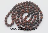 GMN934 Hand-knotted 8mm, 10mm matte red tiger eye 108 beads mala necklaces