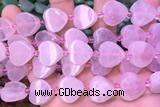 HEAR30 15 inches 16mm – 17mm heart rose quartz beads