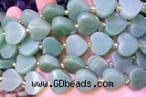 HEAR31 15 inches 16mm – 17mm heart green aventurine beads