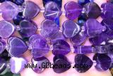 HEAR34 15 inches 16mm – 17mm heart amethyst gemstone beads