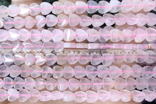 HEAR43 15 inches 6mm heart rose quartz beads