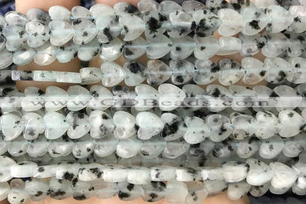 HEAR46 15 inches 6mm heart sesame jasper beads