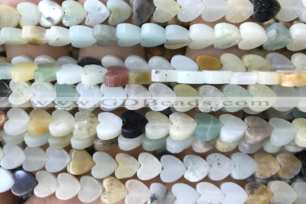 HEAR49 15 inches 6mm heart amazonite gemstone beads