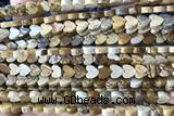 HEAR50 15 inches 6mm heart picture jasper beads