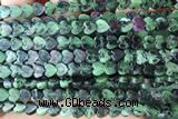 HEAR59 15 inches 6mm heart ruby zoisite gemstone beads