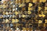 HEAR60 15 inches 6mm heart yellow tiger eye beads