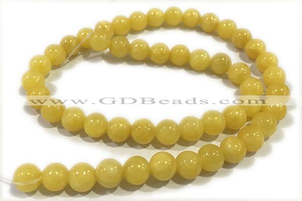 JADE194 15 inches 4mm round honey jade gemstone beads