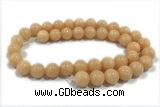 JADE224 15 inches 4mm round honey jade gemstone beads