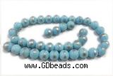 JADE454 15 inches 4mm round silvery jade gemstone beads