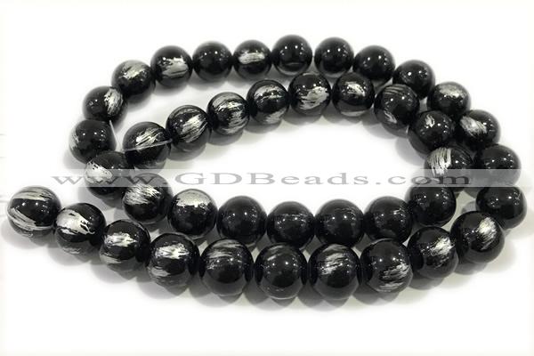 JADE466 15 inches 8mm round silvery jade gemstone beads