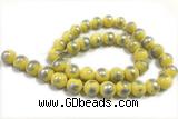 JADE469 15 inches 4mm round silvery jade gemstone beads