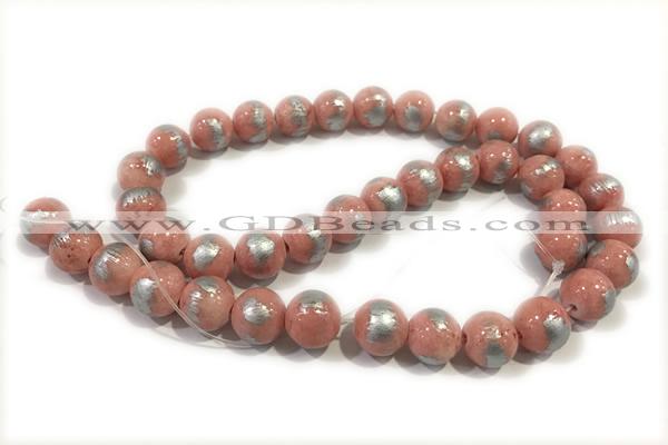 JADE497 15 inches 10mm round silvery jade gemstone beads