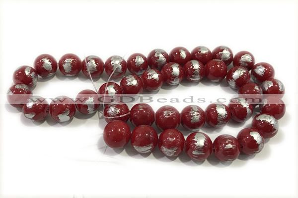 JADE517 15 inches 10mm round silvery jade gemstone beads