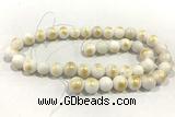 JADE565 15 inches 6mm round golden jade gemstone beads