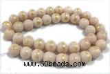 JADE569 15 inches 4mm round golden jade gemstone beads