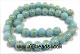 JADE584 15 inches 4mm round golden jade gemstone beads