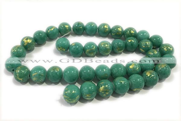 JADE589 15 inches 4mm round golden jade gemstone beads