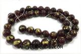 JADE609 15 inches 4mm round golden jade gemstone beads