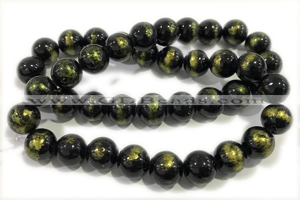 JADE627 15 inches 10mm round golden jade gemstone beads