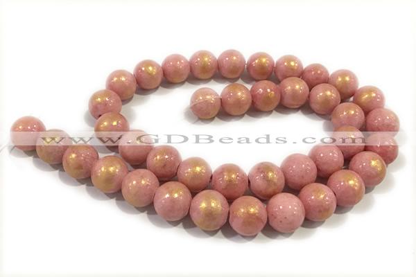 JADE631 15 inches 8mm round golden jade gemstone beads