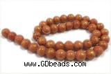 JADE636 15 inches 8mm round golden jade gemstone beads