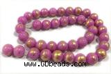 JADE654 15 inches 4mm round golden jade gemstone beads