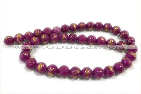 JADE659 15 inches 4mm round golden jade gemstone beads