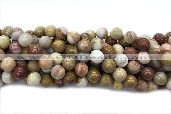 JASP14 15 inches 12mm round wood jasper gemstone beads