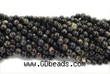 KUNZ08 15 inches 6mm round Peru dye black lepidolite beads