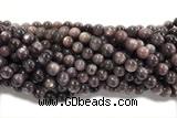 KUNZ16 15 inches 8mm~9mm round natural Brazilian lepidolite beads