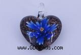 LP16 15*32*38mm heart inner flower lampwork glass pendants