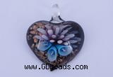 LP21 14*36*42mm heart inner flower lampwork glass pendants