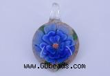 LP35 14*30*45mm heart inner flower lampwork glass pendants