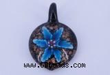 LP36 13*30*45mm heart inner flower lampwork glass pendants